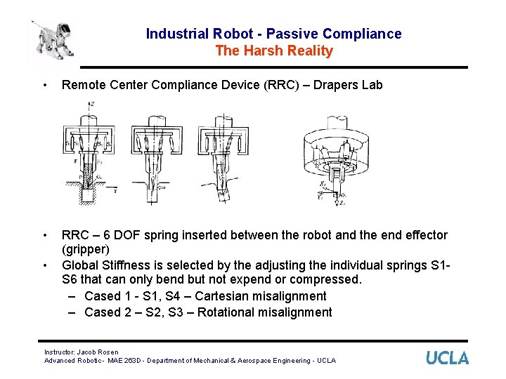 Industrial Robot - Passive Compliance The Harsh Reality • Remote Center Compliance Device (RRC)