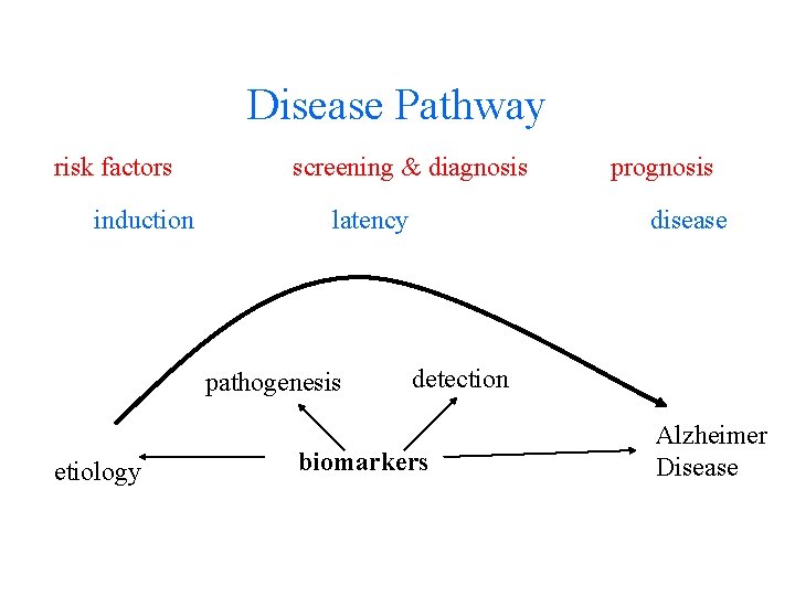 Disease Pathway risk factors induction screening & diagnosis latency pathogenesis etiology prognosis disease detection