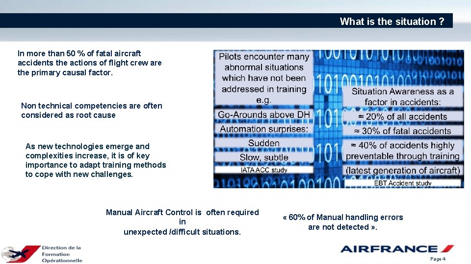 What is the situation ? In more than 50 % of fatal aircraft accidents
