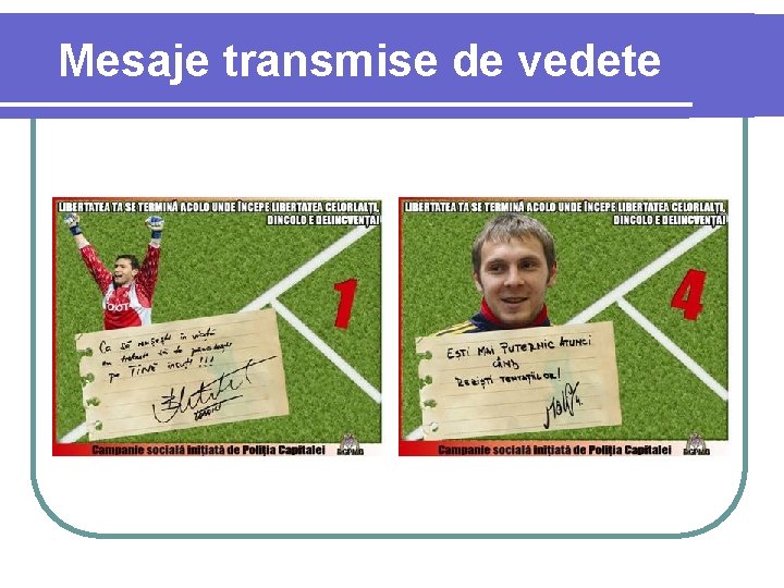 Mesaje transmise de vedete 