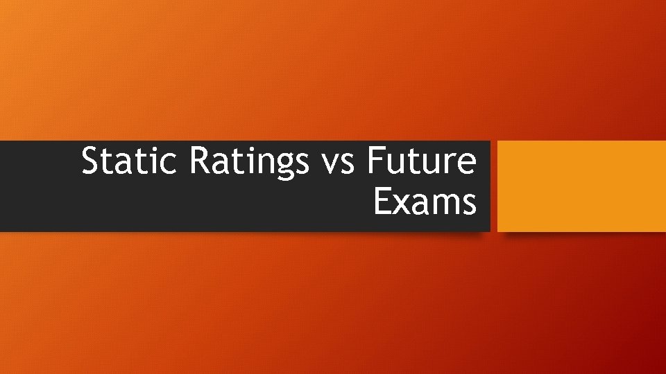 Static Ratings vs Future Exams 