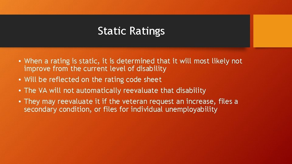 Static Ratings • When a rating is static, it is determined that it will