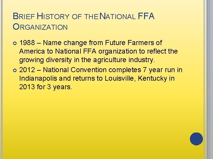 FFA AND LEADERSHIP DEVELOPMENT Objective 1 01 Understand