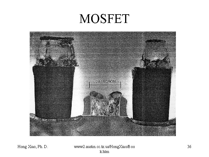 MOSFET Hong Xiao, Ph. D. www 2. austin. cc. tx. us/Hong. Xiao/Boo k. htm