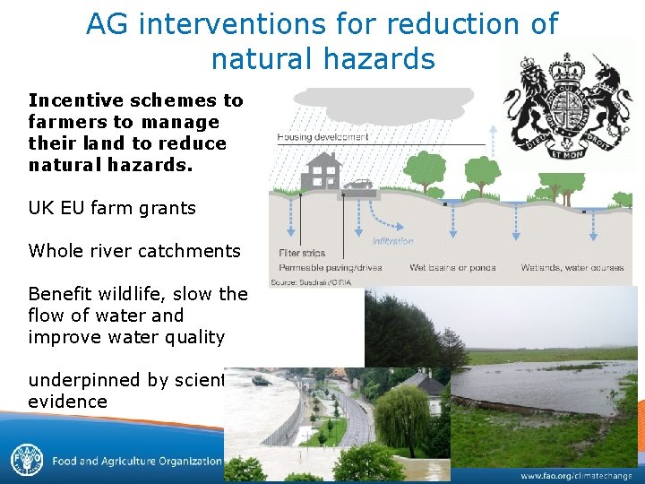 AG interventions for reduction of natural hazards Incentive schemes to farmers to manage their
