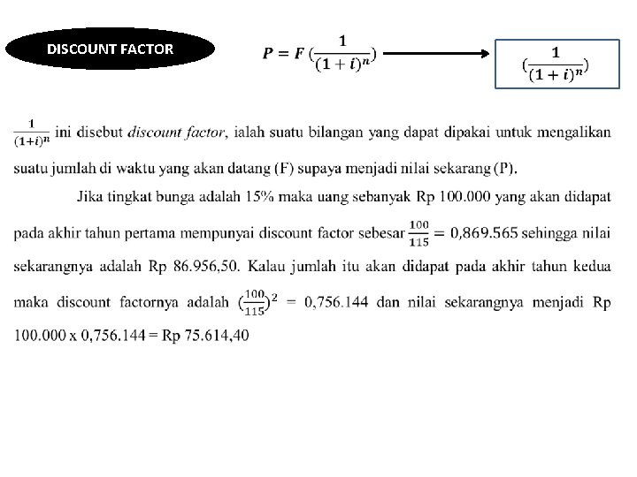  DISCOUNT FACTOR 