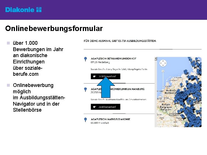 Onlinebewerbungsformular n über 1. 000 Bewerbungen im Jahr an diakonische Einricthungen über sozialeberufe. com