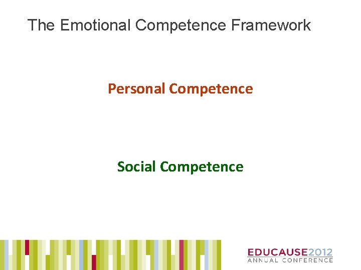 The Emotional Competence Framework Personal Competence Social Competence 