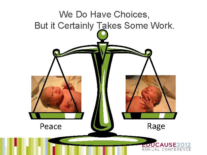 We Do Have Choices, But it Certainly Takes Some Work. Peace Rage 