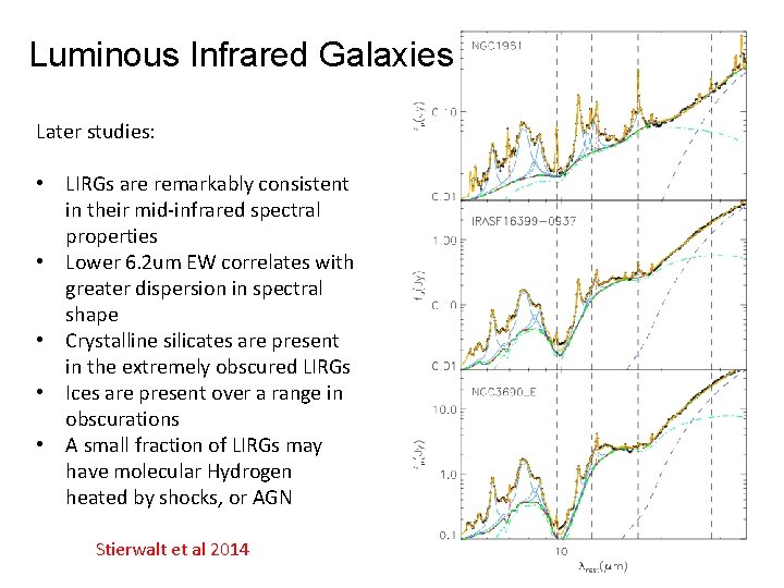Luminous Infrared Galaxies Later studies: • LIRGs are remarkably consistent in their mid-infrared spectral