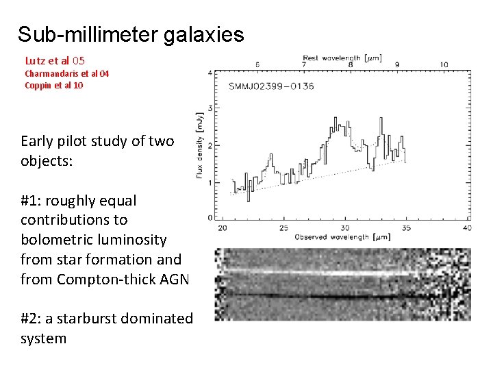 Sub-millimeter galaxies Lutz et al 05 Charmandaris et al 04 Coppin et al 10