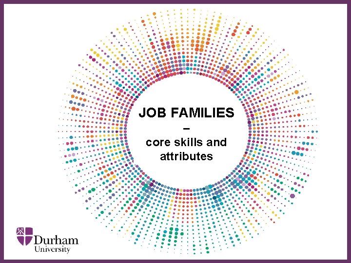 JOB FAMILIES ∂ – core skills and attributes 