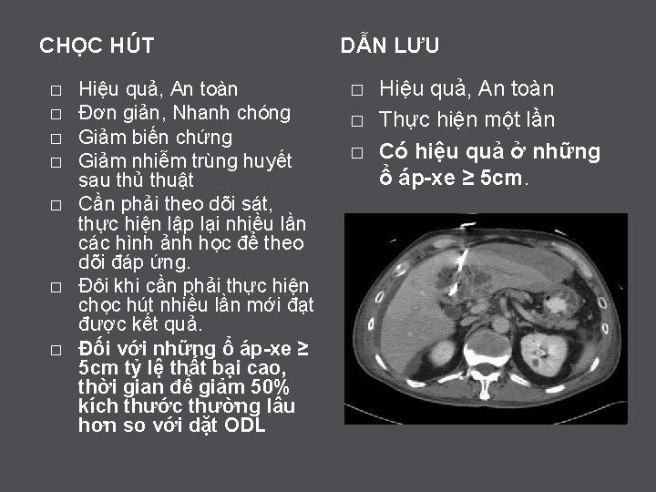 CHỌC HÚT � � � � Hiệu quả, An toàn Đơn giản, Nhanh chóng