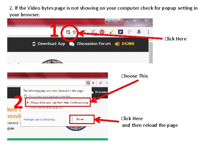 2. If the Video bytes page is not showing on your computer check for
