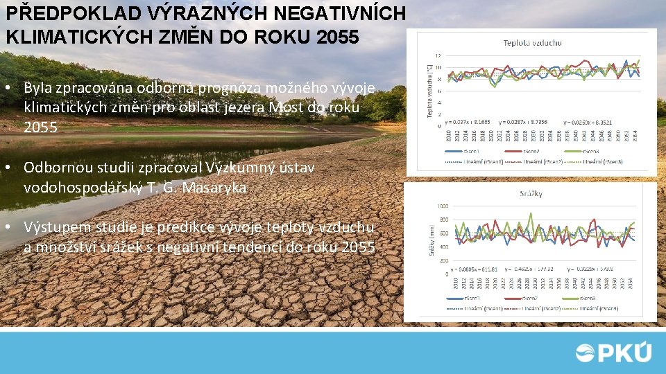 PŘEDPOKLAD VÝRAZNÝCH NEGATIVNÍCH KLIMATICKÝCH ZMĚN DO ROKU 2055 • Byla zpracována odborná prognóza možného