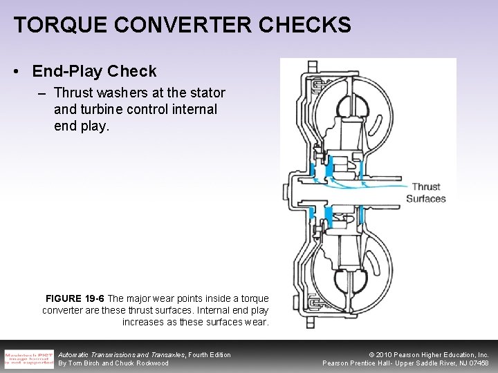 TORQUE CONVERTER CHECKS • End-Play Check – Thrust washers at the stator and turbine