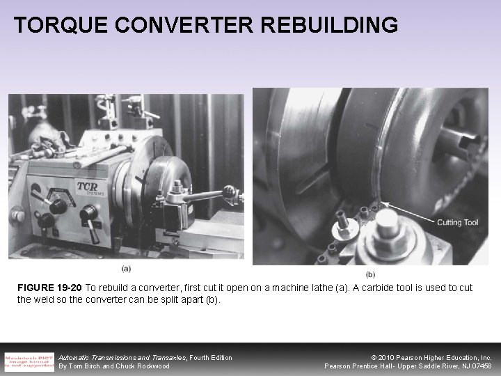TORQUE CONVERTER REBUILDING FIGURE 19 -20 To rebuild a converter, first cut it open