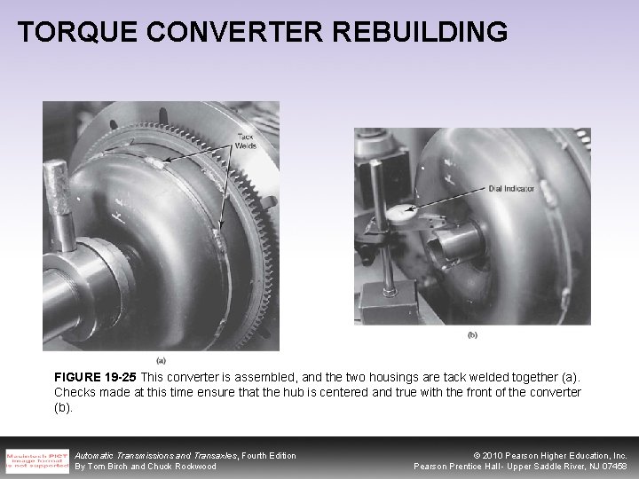 TORQUE CONVERTER REBUILDING FIGURE 19 -25 This converter is assembled, and the two housings