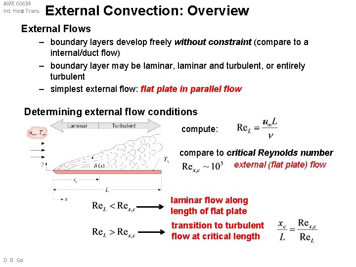 AME 60634 Int. Heat Trans. External Convection: Overview External Flows – boundary layers develop