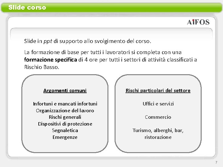 Slide corso Slide in ppt di supporto allo svolgimento del corso. La formazione di