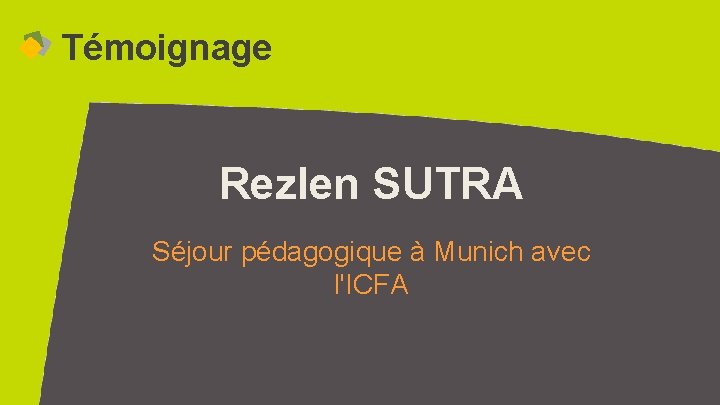 Témoignage Rezlen SUTRA Séjour pédagogique à Munich avec l'ICFA 