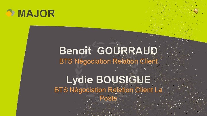 MAJOR Benoît GOURRAUD BTS Négociation Relation Client Lydie BOUSIGUE BTS Négociation Relation Client La