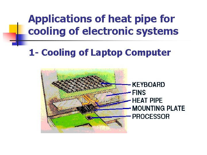 Applications of heat pipe for cooling of electronic systems 1 - Cooling of Laptop