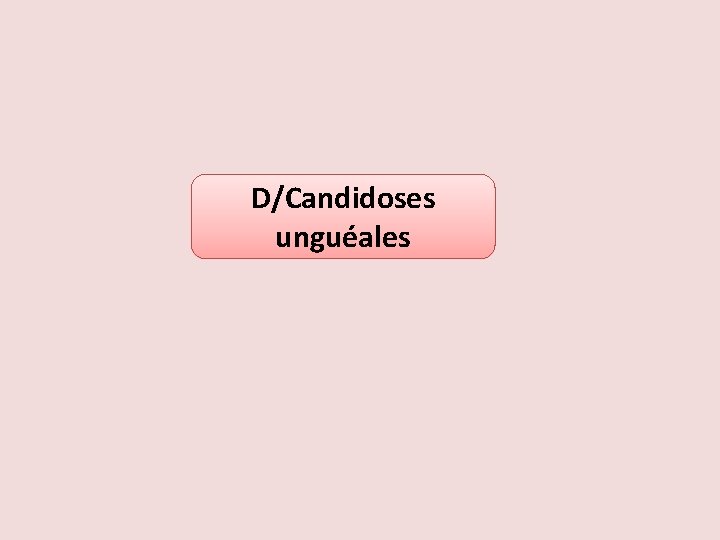 D/Candidoses unguéales 