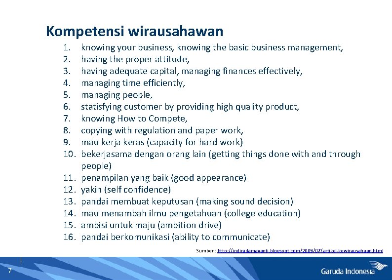 Kompetensi wirausahawan 1. 2. 3. 4. 5. 6. 7. 8. 9. 10. 11. 12.