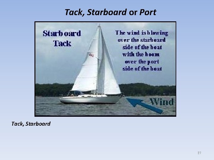 Tack, Starboard or Port Tack, Starboard 27 