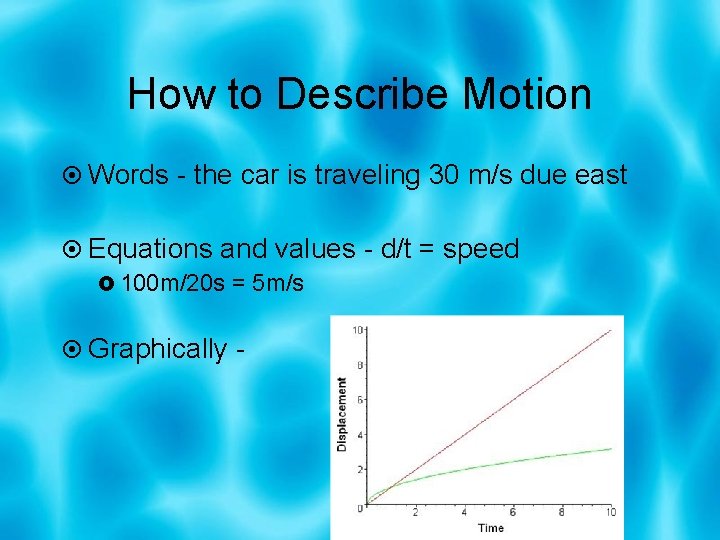 How to Describe Motion Words - the car is traveling 30 m/s due east