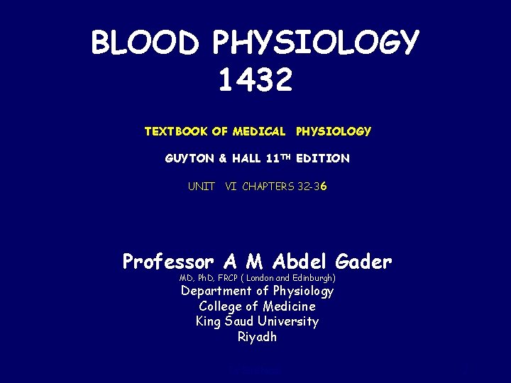 BLOOD PHYSIOLOGY 1432 TEXTBOOK OF MEDICAL PHYSIOLOGY GUYTON & HALL 11 TH EDITION UNIT