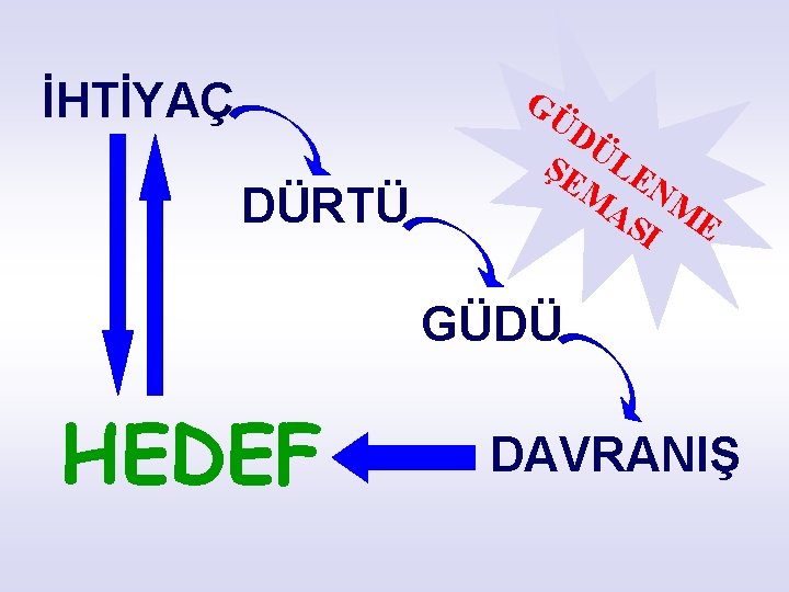 İHTİYAÇ GÜ DÜRTÜ DÜ ŞE LE M NM AS E I GÜDÜ HEDEF DAVRANIŞ