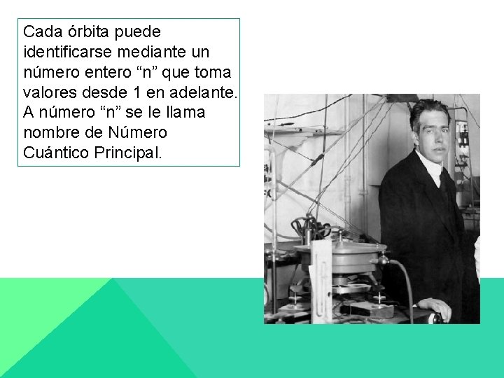 Cada órbita puede identificarse mediante un número entero “n” que toma valores desde 1