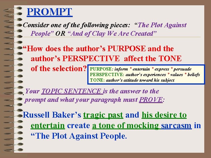 PROMPT Consider one of the following pieces: “The Plot Against People” OR “And of