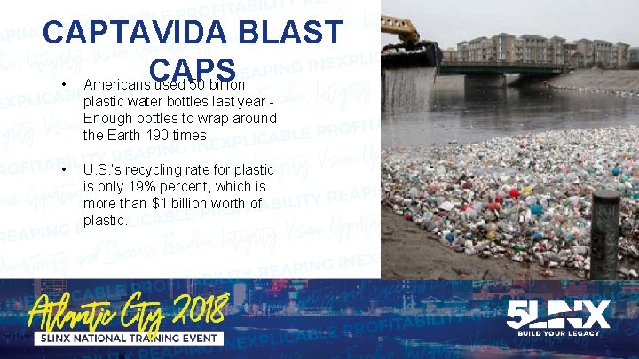 CAPTAVIDA BLAST CAPS • Americans used 50 billion plastic water bottles last year -