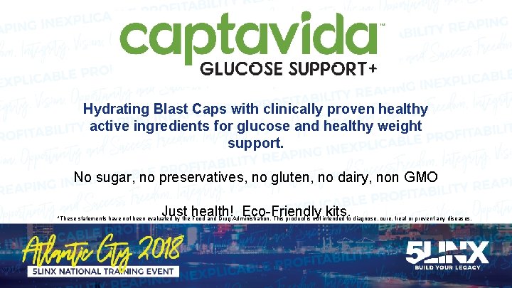  Hydrating Blast Caps with clinically proven healthy active ingredients for glucose and healthy
