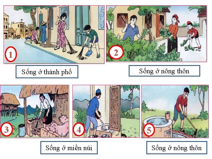 2 1 Sống ở nông thôn Sống ở thành phố 3 4 Sống ở