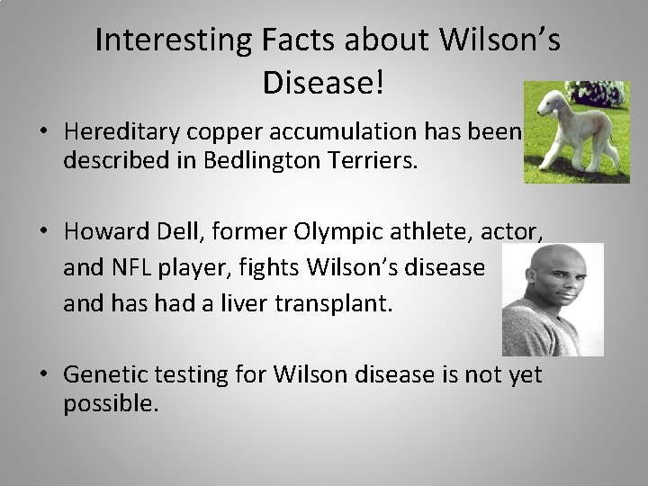  Interesting Facts about Wilson’s Disease! • Hereditary copper accumulation has been described in