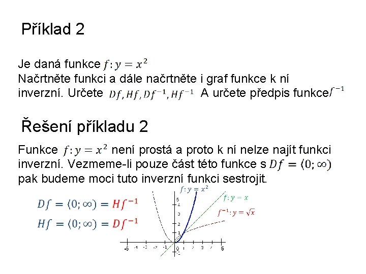 Příklad 2 Je daná funkce Načrtněte funkci a dále načrtněte i graf funkce k