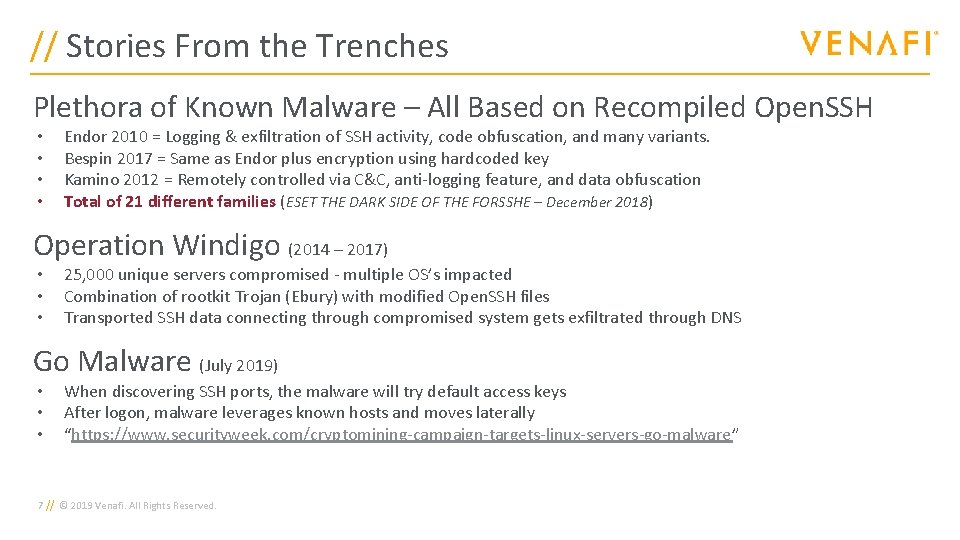 // Stories From the Trenches Plethora of Known Malware – All Based on Recompiled