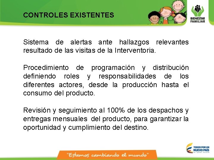 CONTROLES EXISTENTES Sistema de alertas ante hallazgos relevantes resultado de las visitas de la CONTROLES EXISTENTES Sistema de alertas ante hallazgos relevantes resultado de las visitas de la