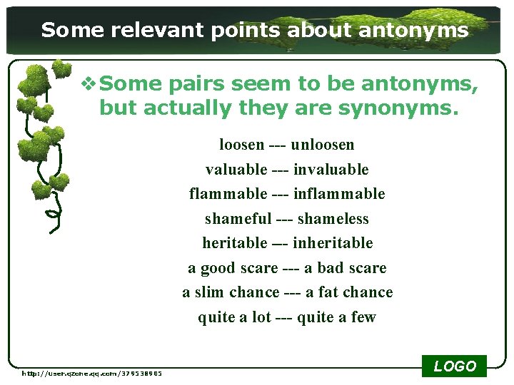 Some relevant points about antonyms v Some pairs seem to be antonyms, but actually