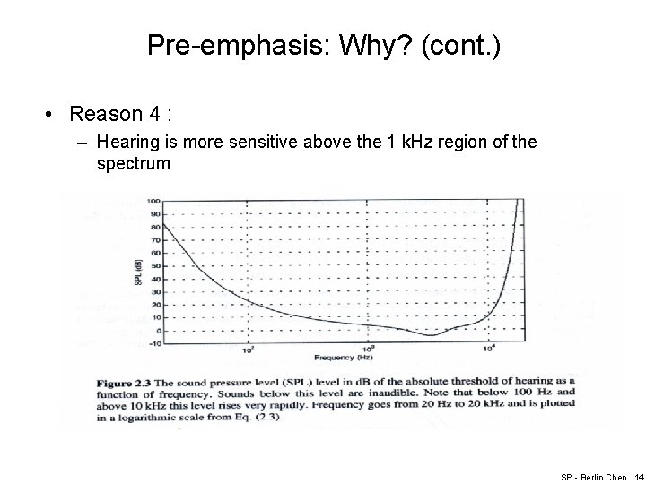 Pre-emphasis: Why? (cont. ) • Reason 4 : – Hearing is more sensitive above