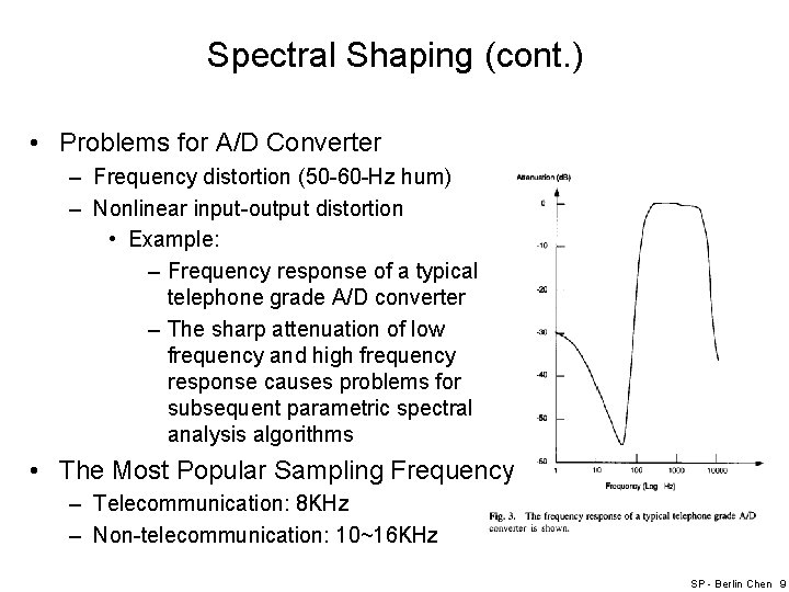 Spectral Shaping (cont. ) • Problems for A/D Converter – Frequency distortion (50 -60