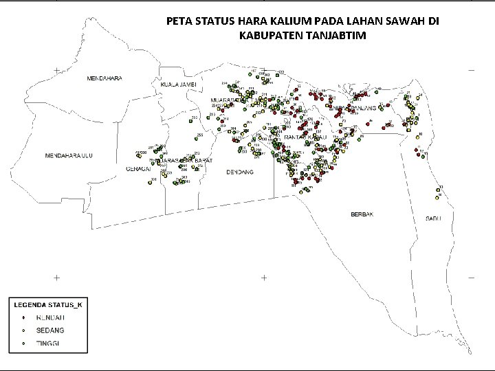 PETA STATUS HARA KALIUM PADA LAHAN SAWAH DI KABUPATEN TANJABTIM 