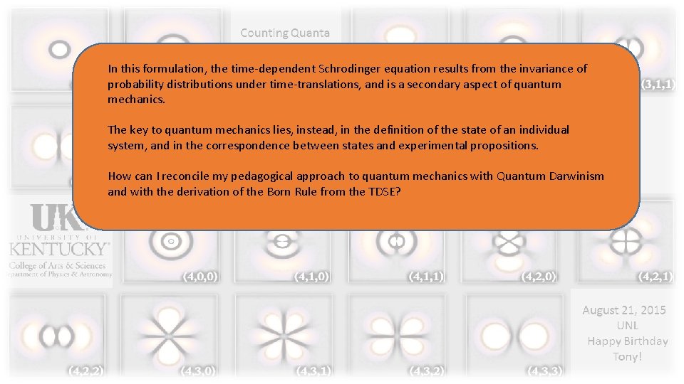 In this formulation, the time-dependent Schrodinger equation results from the invariance of probability distributions