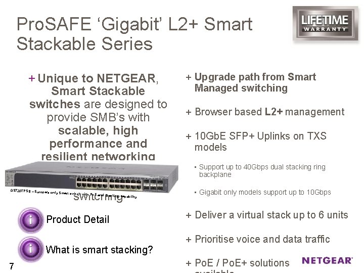 Pro. SAFE ‘Gigabit’ L 2+ Smart Stackable Series + Upgrade path from Smart +