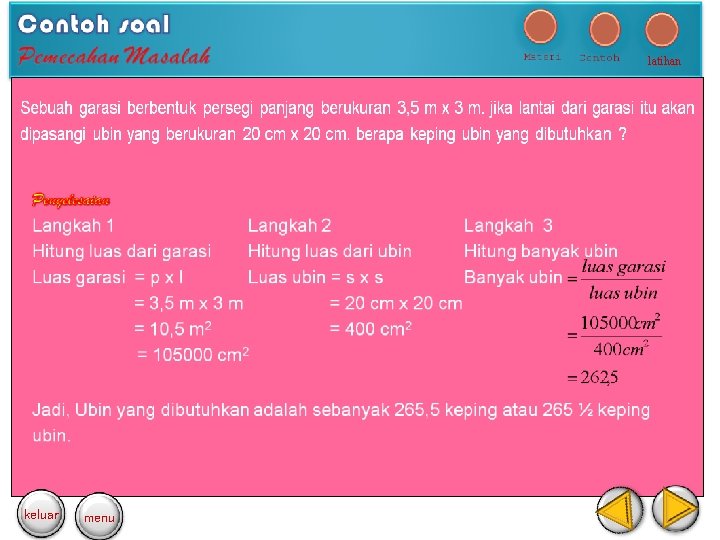 latihan keluar menu 