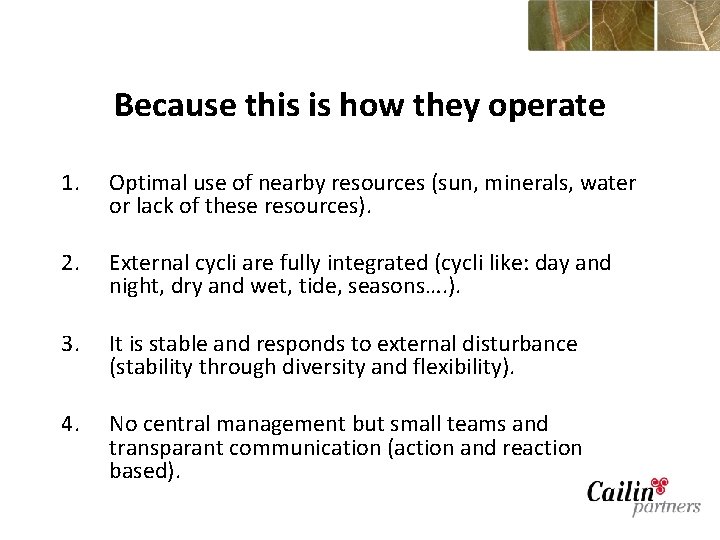 Because this is how they operate 1. Optimal use of nearby resources (sun, minerals,